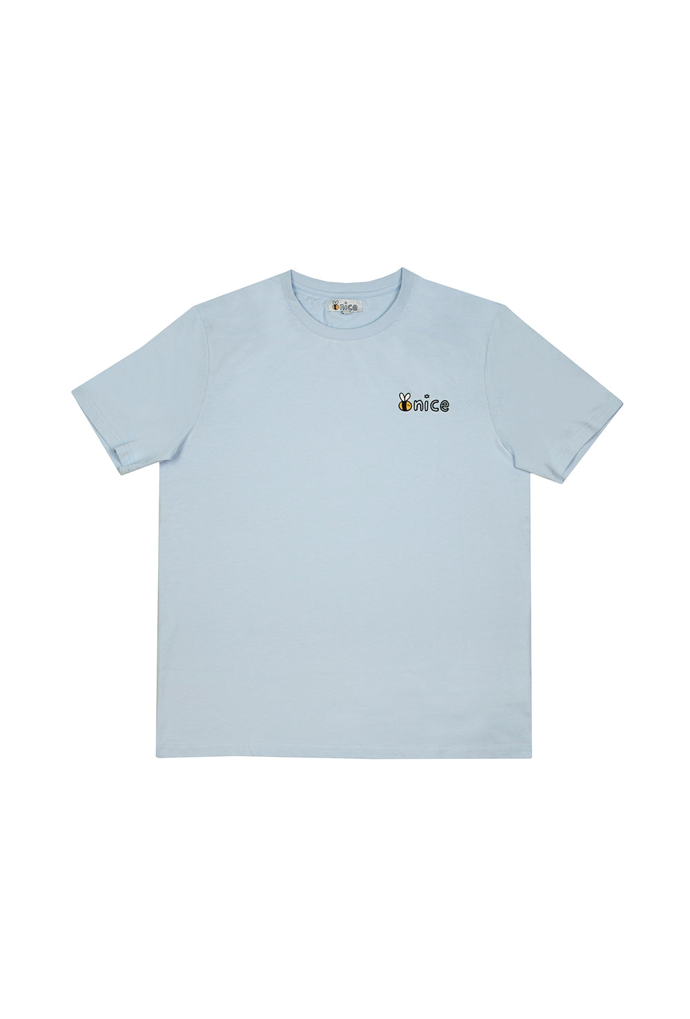 Bee Nice Embroidered Logo Tee in Ice Blue