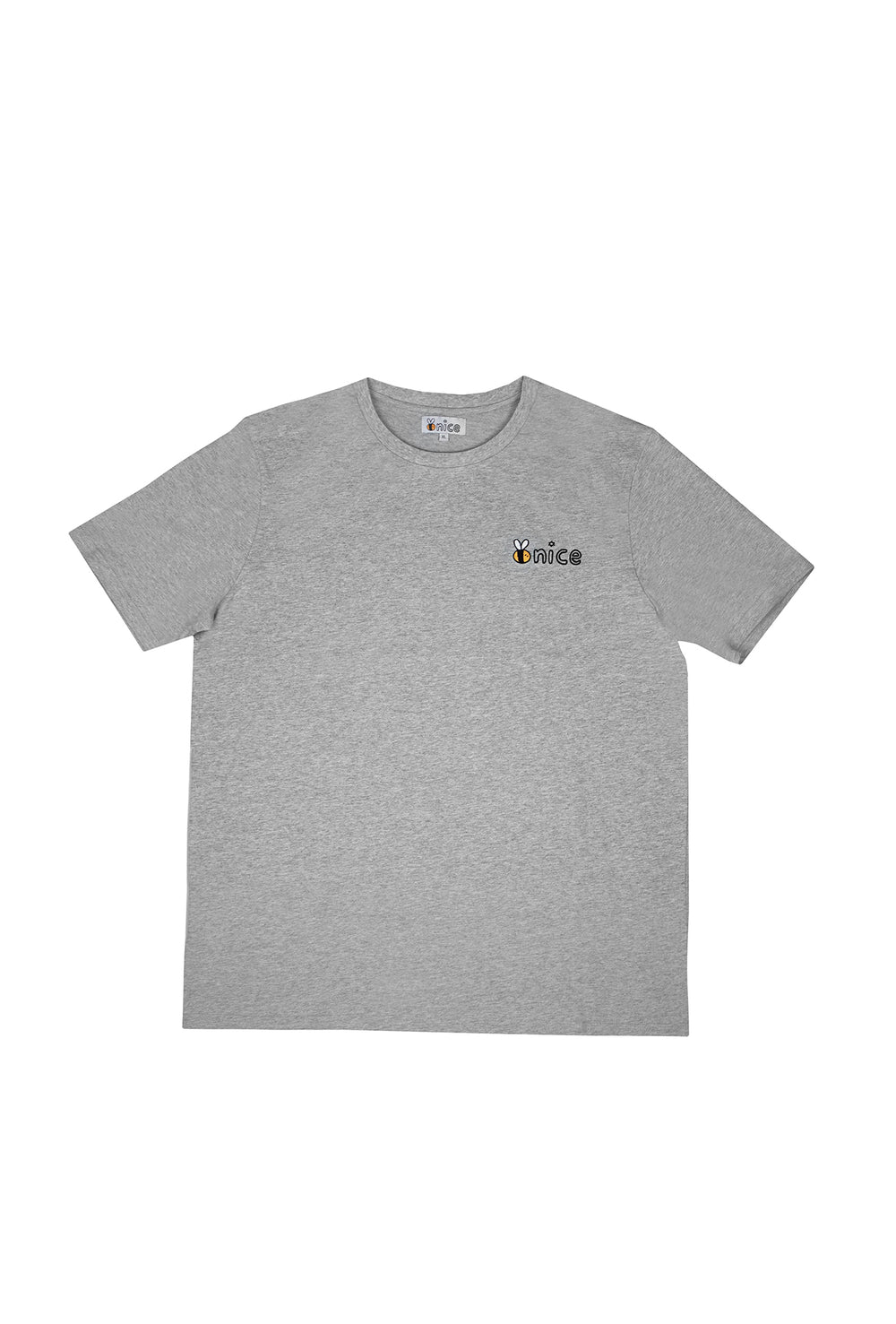 Bee Nice Embroidered Logo Tee in Heather Gray