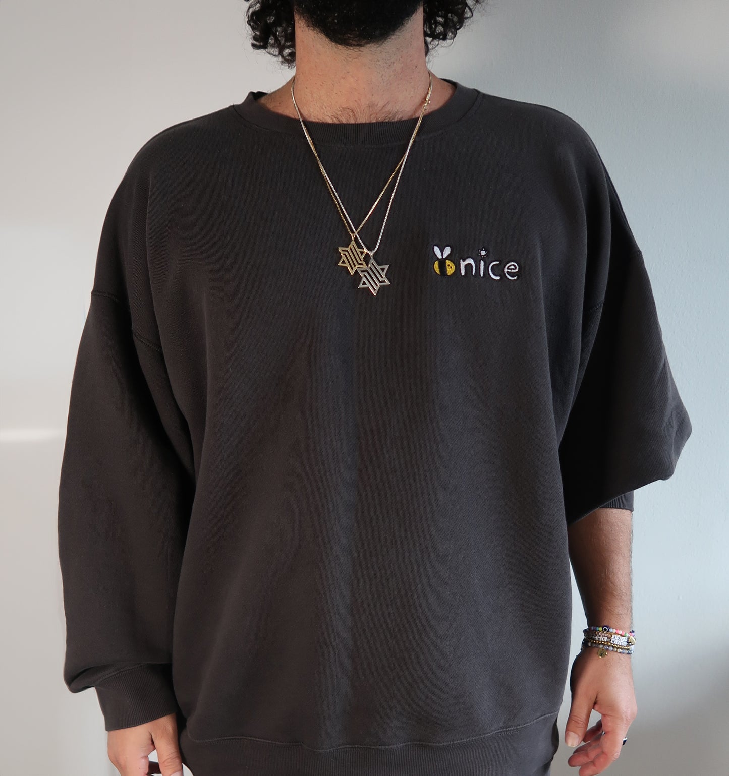 Terry Crewneck in Black