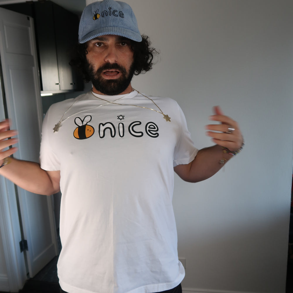 
                      
                        Bee Nice Logo Tee in Schmear
                      
                    