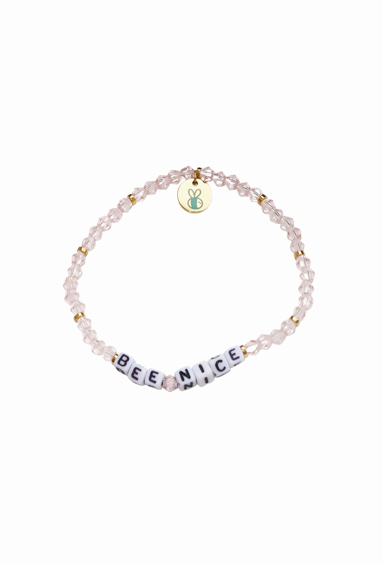 Beaded "BEE NICE" Bracelet in Pink