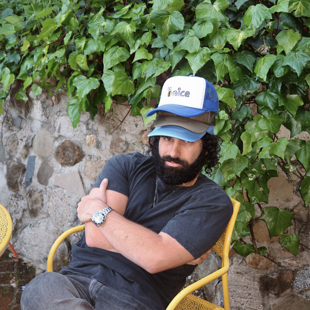 
                      
                        Trucker Hat in White/Cobalt
                      
                    