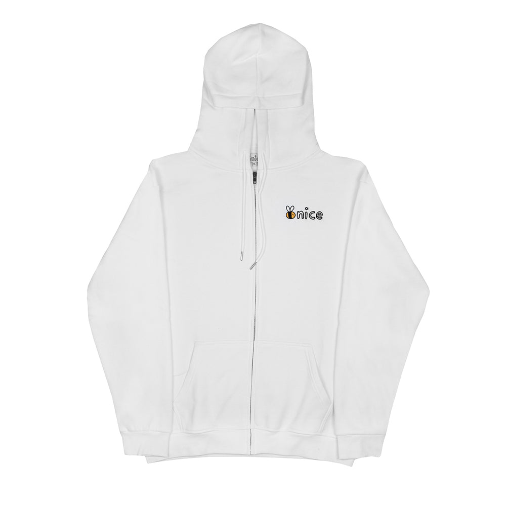 Bee Nice Embroidered Zip Up in Schmear